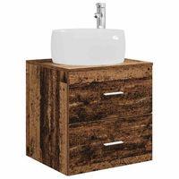 vanidad con lavabo de pared madera envejecida vidaxl