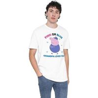 dessins animes camiseta pink or blue grandma pig loves you para hombre