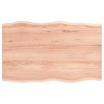 Tablero Mesa Madera Tratada Roble Borde Natural 80x50x2 Cm Vidaxl
