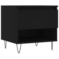 mesa de centro 46x50x50 cm madera y metal trabajados - negro
