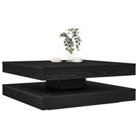 mesa de centromesa auxiliarmesita de centro giratoria 360 grados roble negro 90x90x345 cm cfw760263