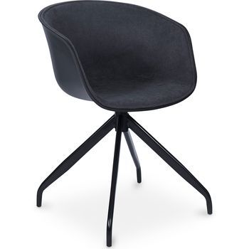 Silla De Oficina Con Reposabrazos - Silla De Escritorio De Diseño Negro - Jodie  Gris Oscu