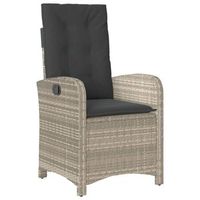 sillon de jardin  silla de jardin  silla de exterior reclinable con cojines ratan pe gris claro