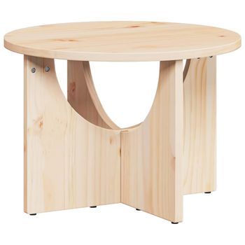Mesa De Café Natural 50 X 50 X 35 Cm Madera Maciza De Pino Vidaxl