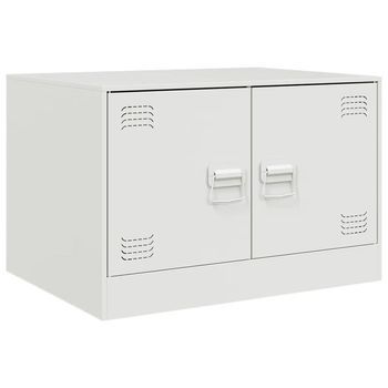 Mesa De Café - Mesa De Centro Acero Blanco 67x50x44 Cm