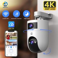 jooan-camara de vigilancia wifi con doble lente 4k 8mp hd ip para exteriores seguimiento ia proteccion de seguridad monitor inteligente inalambrico para bebe