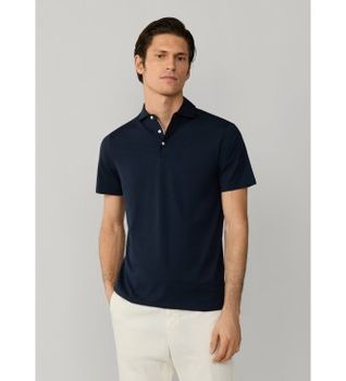 Hackett London para hombre. HM5600098 Polo Pima marino (XXL), Blanco, Casual, Algodón, Manga corta