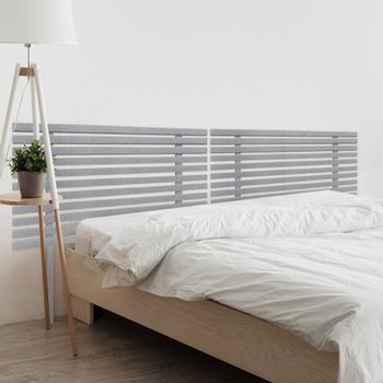 Dhome Cabecero De Madera Reciclada Dm Para Camas De 180 Estilo Japones Con Patas Dual Dividido En 2 Piezas Cama Palet Herrajes Incluidos (180cm Dual, Espigas Gris)