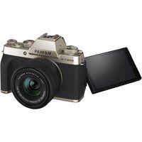 fujifilm x-t200 mirrorless camera with fujinon xc 15-45 mm f35-56 ois pz lens - champagne gold gold
