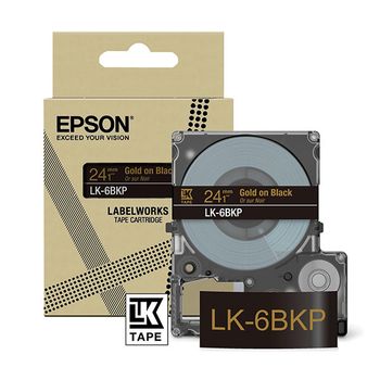 Epson LK-6BKP cinta dorada sobre negro metalizado 24 mm (original)