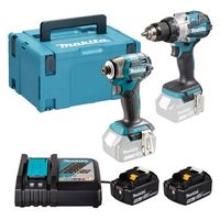 makita dlx2528tj - combo dhp489  dtd173  2 bl1850b  cargador rapido dc18rc y maletin makpac 3