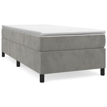 Cama Tapizada 203x80x35 Cm Contrachapado, Madera Procesada - Gris