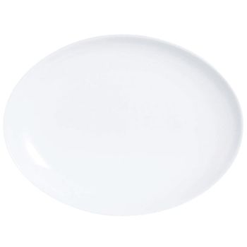 Fuente oval vidrio opal blanca 33 cm