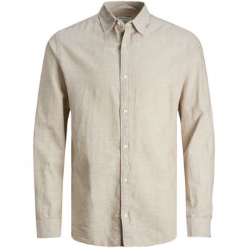 Jack & Jones Camisa manga larga 12248579 JJELINEN BLEND SHIRT LS SN CROCKERY para hombre