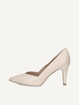 CAPRICE Pumps, beige, made of Leather with Funnel heel, Size 37