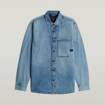 G-Star Raw Camisa manga larga D27083-D252 REGULAR 1-PKT SHIRT L\S-H941 ANTIQUE BLUE KYANITE para hombre
