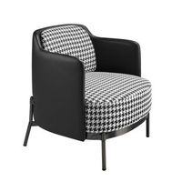 sillon tela blanca y negra y polipiel negro angel cerda 5139 68x70x73
