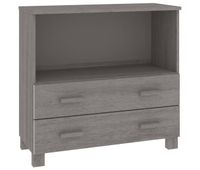 vidaxl aparador hamar madera maciza de pino gris claro 85x35x80 cm