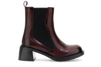 botines de piel con elastico bordeaux 36