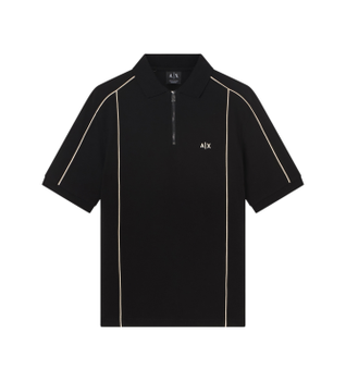 A|X Armani Exchange para hombre. XM002375AF10366UC001 Polo manga corta negro (M), Casual, Algodón