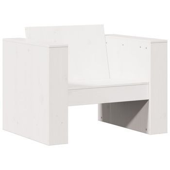 Sofá De Jardín | Sofá De Exterior Madera Maciza De Pino Blanco 79x60x62 Cm