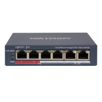 switch hikvision ds-3e0106p-emb 4 puertos poe 2 uplink 10100 mbps metalico