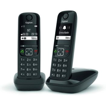 Gigaset AS690 Duo Pack de Teléfonos Inalámbricos Negros