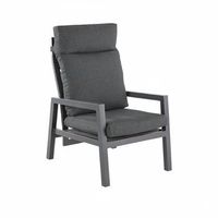 sofa de exterior reforzado aluminio color negro sillon59x72x112