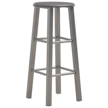 Pack 2 Uds Taburetes De Bar | Taburete De Cocina | Taburete Alto Mdf Gris Antracita