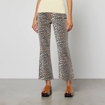 Ganni Leopard-Print Cotton-Blend Denim Jeans - W30