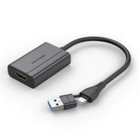 adaptador vention acyhb usb-c macho  usb-a macho a hdmi hembra 1080p gris 015m