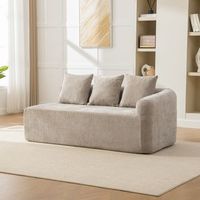 sofa modular gris de 3 plazas de chenilla con espuma de alta elasticidad