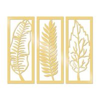 decoracion pared de metal hoja oro 70x55 cm