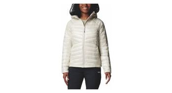 Chaqueta de plumon columbia labyrinth loop ii beige con capucha para mujer