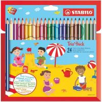 stabilo trio thick colouring pencils pk24