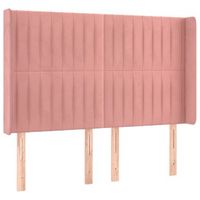 cabecero cama mueble de dormitorio con led de terciopelo 147 x 16 x 118128 cm rosa m020001891