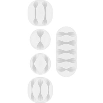 Clip para cables Goobay 70681 Blanco set autoadhesivo escritorio y pared