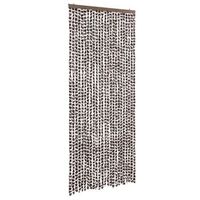cortina antimoscas chenilla marron y blanco 100x200 cm vidaxl
