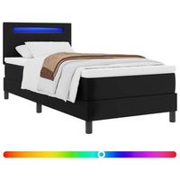 cama tipo box spring negro 100 x 200 cm cuero sintetico vidaxl