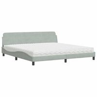 cama con colchon dover terciopelo gris claro 200x200 cm vidaxl