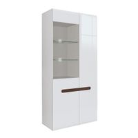 vitrina 2 puertas con led lacado paneles de mdf blanco