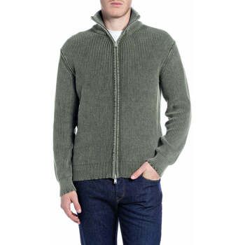 Replay Jersey Cardigan Full Zip in Cotone Effetto Used para hombre