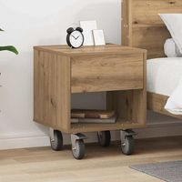 mesita de noche - mueble para dormitorio - madera de ingenieria - roble artesanal 405x40x48cm