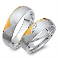 alianzas 18 quilates oro amarillo-blanco 3 diamantes