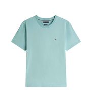 tommy hilfiger para hombre mw0mw39995 camiseta con logo bordado turquesa s casual algodon manga corta