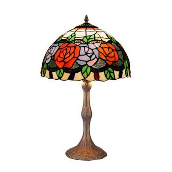 Sobremesa Base De  Con Pantalla  Tiffany D. 30cm Serie Rosy