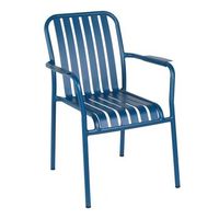tumbona con reposabrazos de aluminio azul oscuro faro - oviala