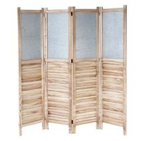 biombo 4 paneles biombo madera y metal 170x160x2cm 040003922