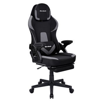 Silla Gaming Profesional Ergonómica Con Tela Transpirable Y Antimanchas - Sillón Gamer Con Reposapiés Y Reposabrazos Abatibles