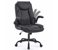 silla de oficina 64  64  102 cm - giratoria con ruedas respaldo acolchado y reposabrazos - negro